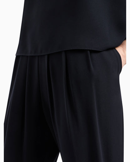 Darted, high-waisted trousers in techno cady