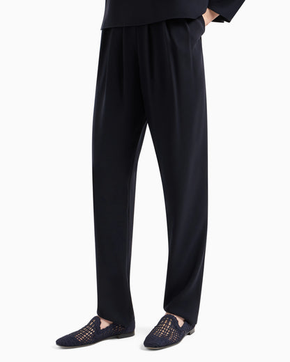 Darted, high-waisted trousers in techno cady