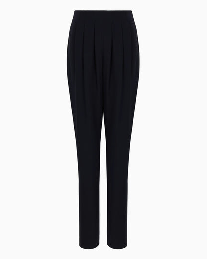 Darted, high-waisted trousers in techno cady