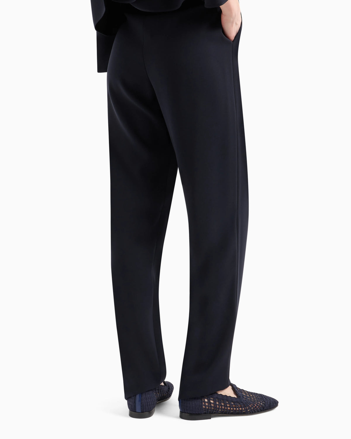 Darted, high-waisted trousers in techno cady