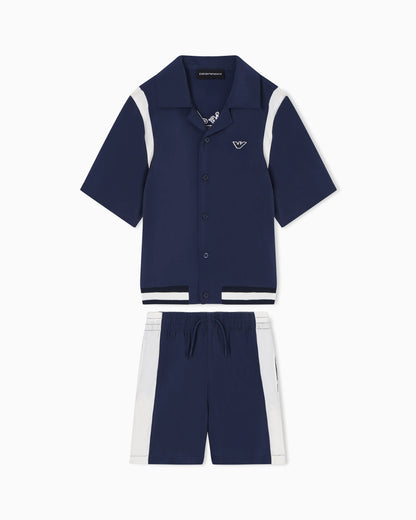 Rayon shirt and Bermuda shorts set