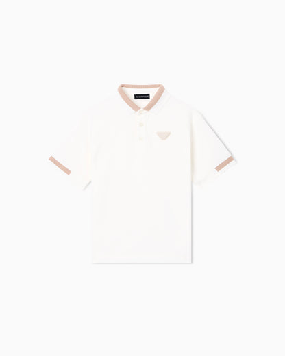 Stretch piqué jersey polo shirt