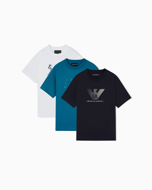Three-pack of jersey T-shirts with logo print