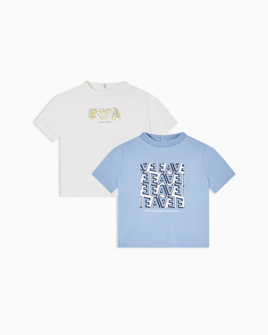 Two-pack of jersey T-shirts with EA logo print