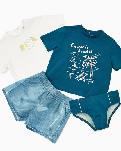 Two-pack of jersey T-shirts with EA logo print