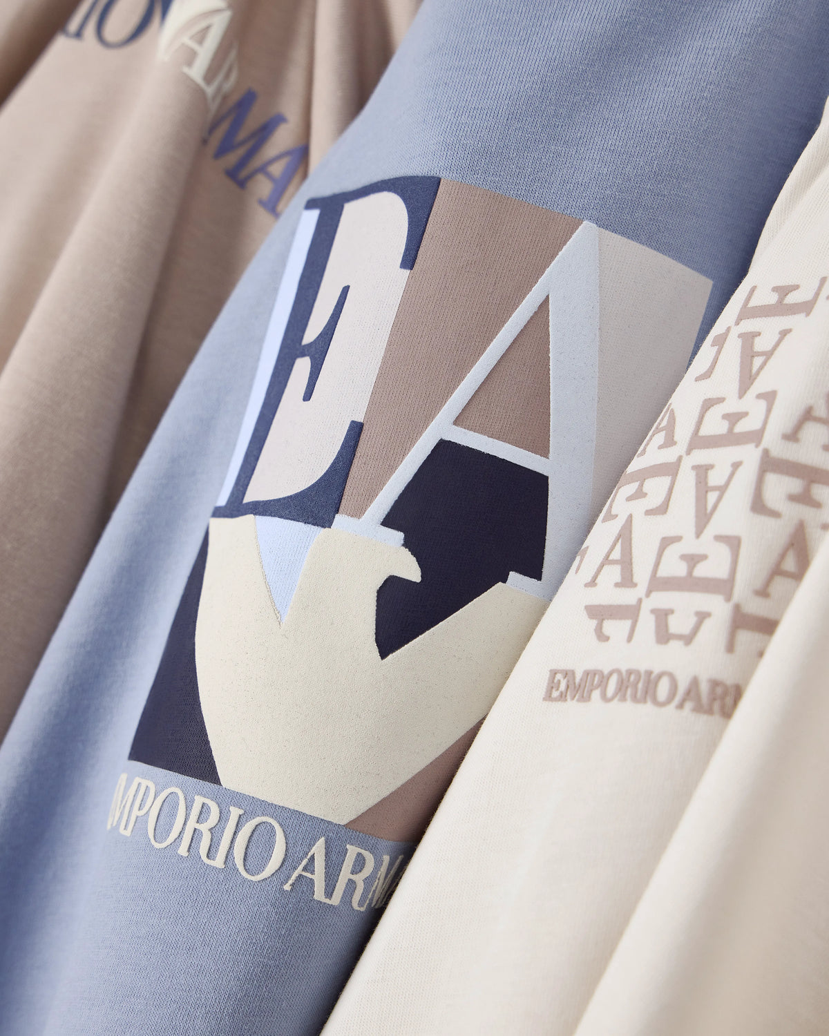 Set of three cotton jersey crew neck T-shirts with graphics