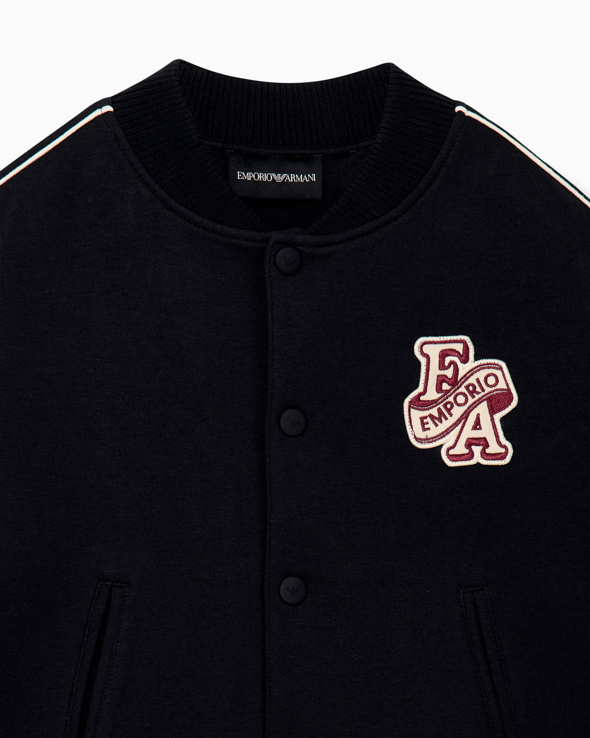 Double jersey varsity sweatshirt with contrasting sleeves