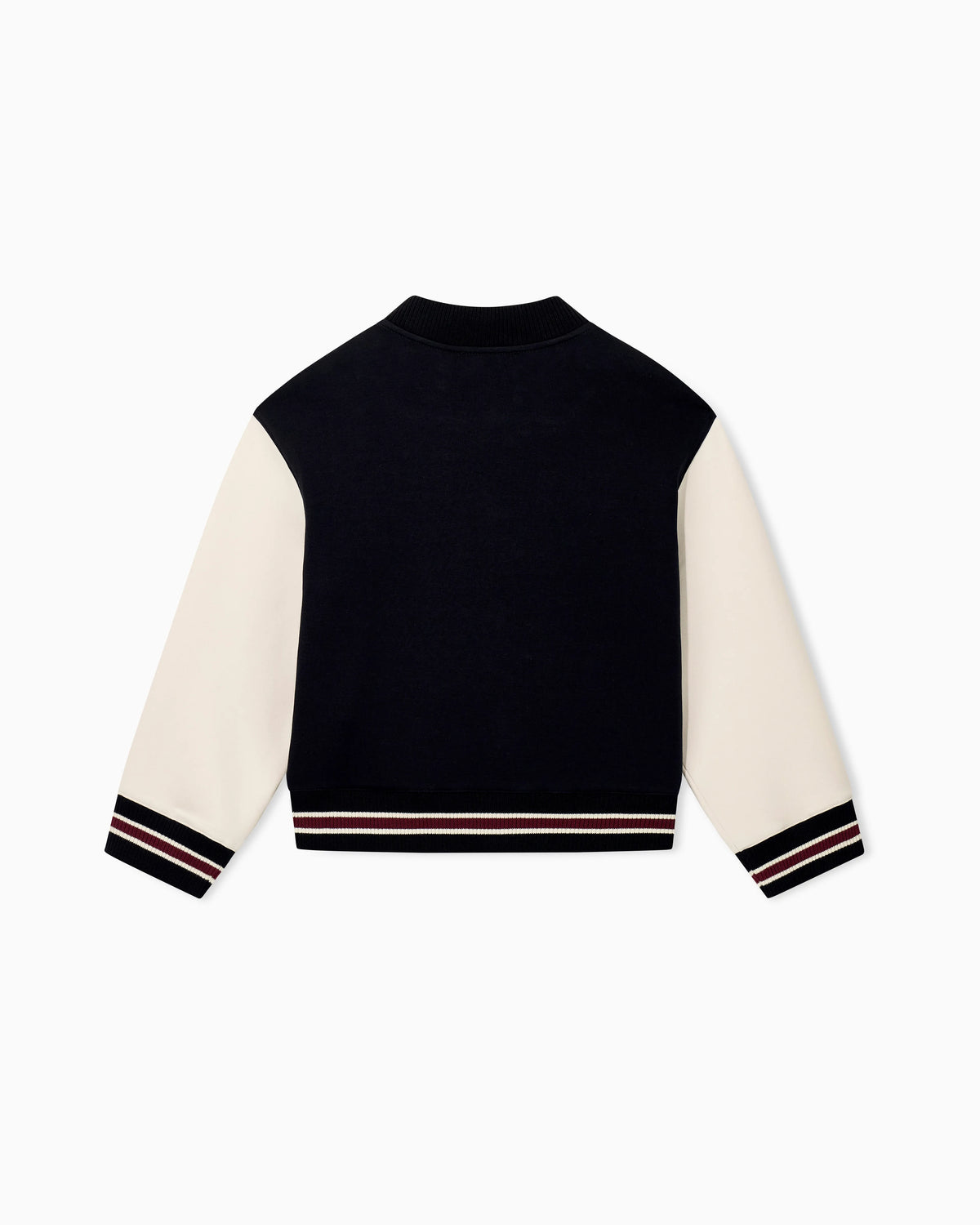 Double jersey varsity sweatshirt with contrasting sleeves