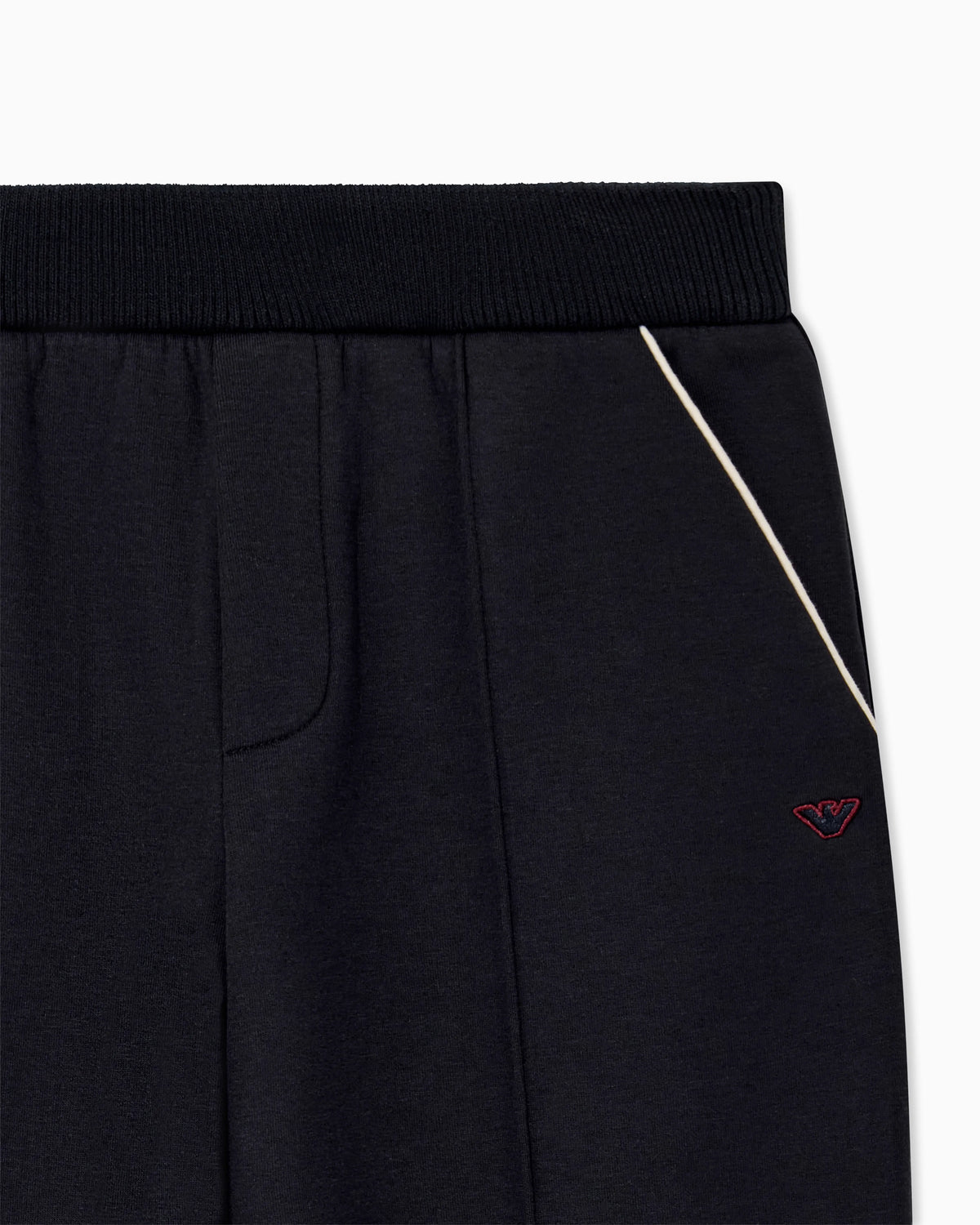 Double jersey jogger trousers with striped ribbed cuffs