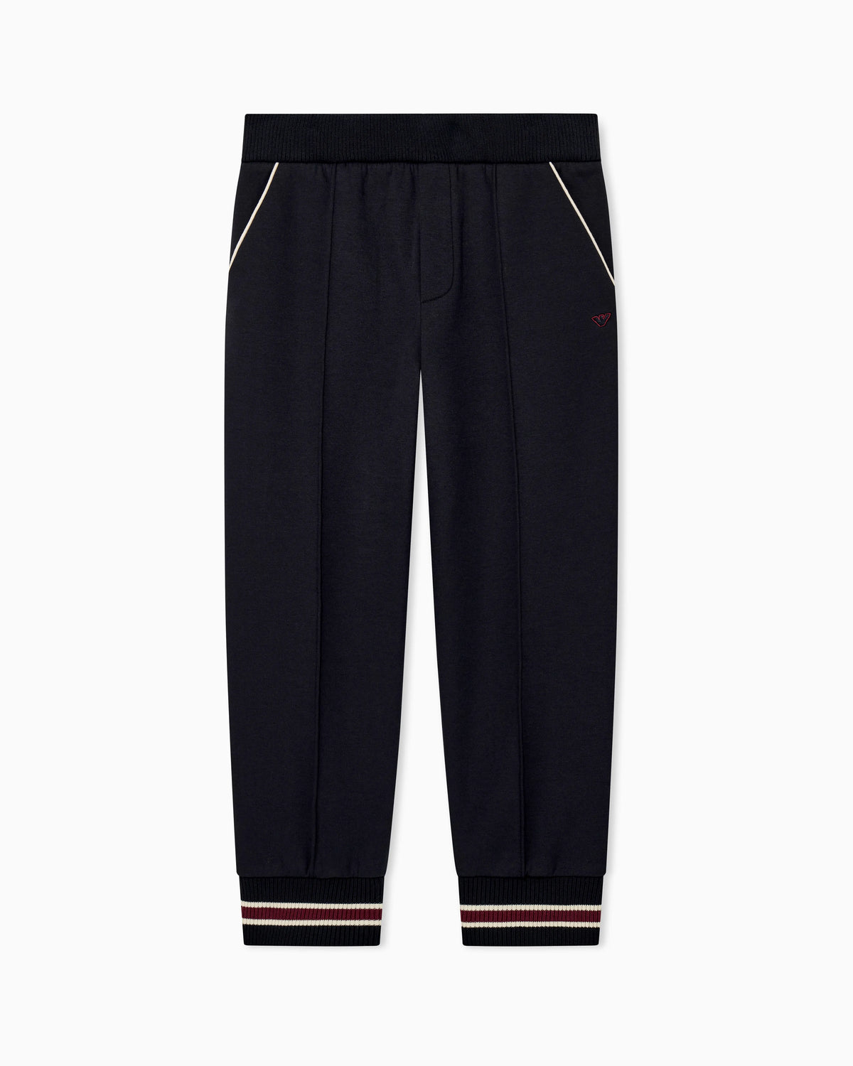 Double jersey jogger trousers with striped ribbed cuffs