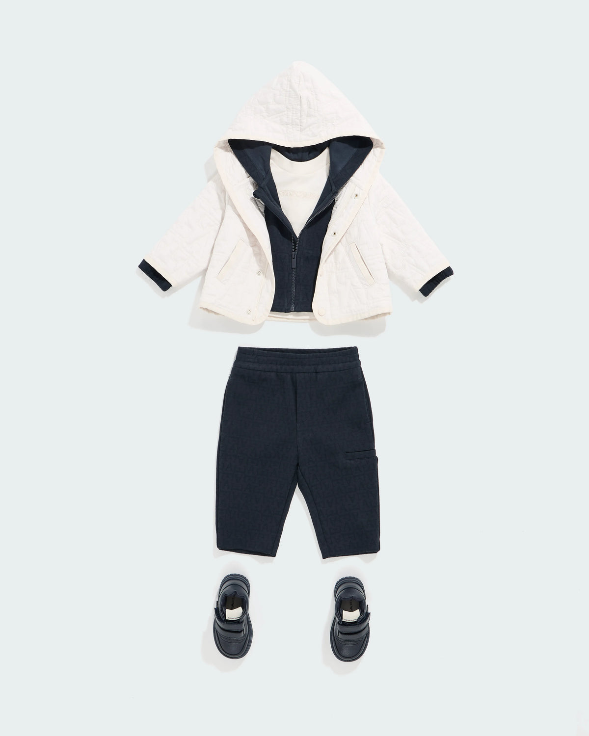 Hooded tracksuit in jacquard double jersey with a monogram
