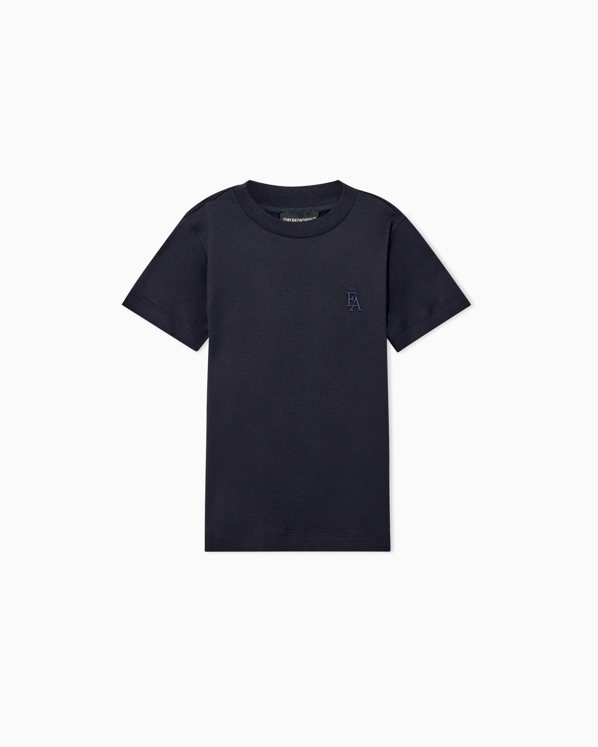 T-shirt in lyocell and cotton jersey with embroidered logo