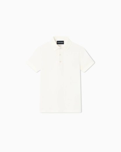 Polo shirt in cotton piqué with a three-button placket