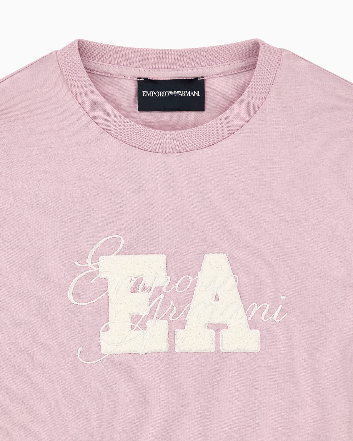 Crew neck cotton jersey T-shirt with an embroidered logo