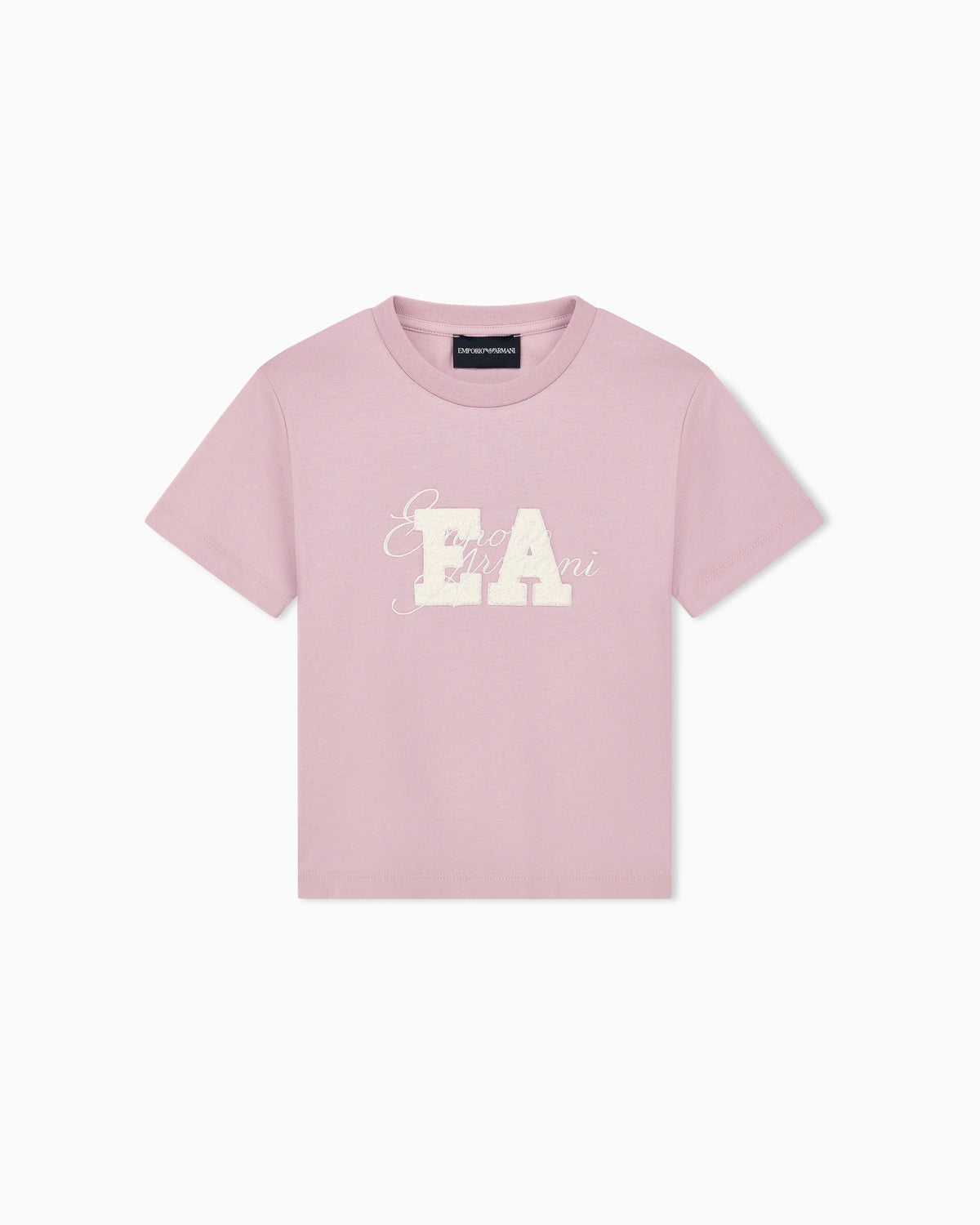 Crew neck cotton jersey T-shirt with an embroidered logo