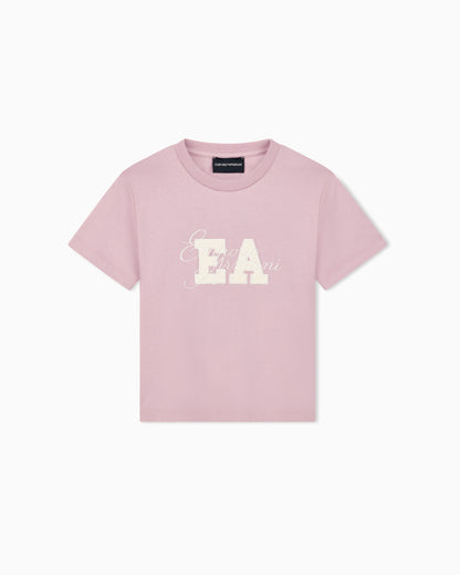 Crew neck cotton jersey T-shirt with an embroidered logo