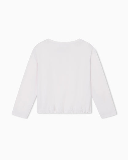 T-shirt in stretch jersey with round neckline and logo