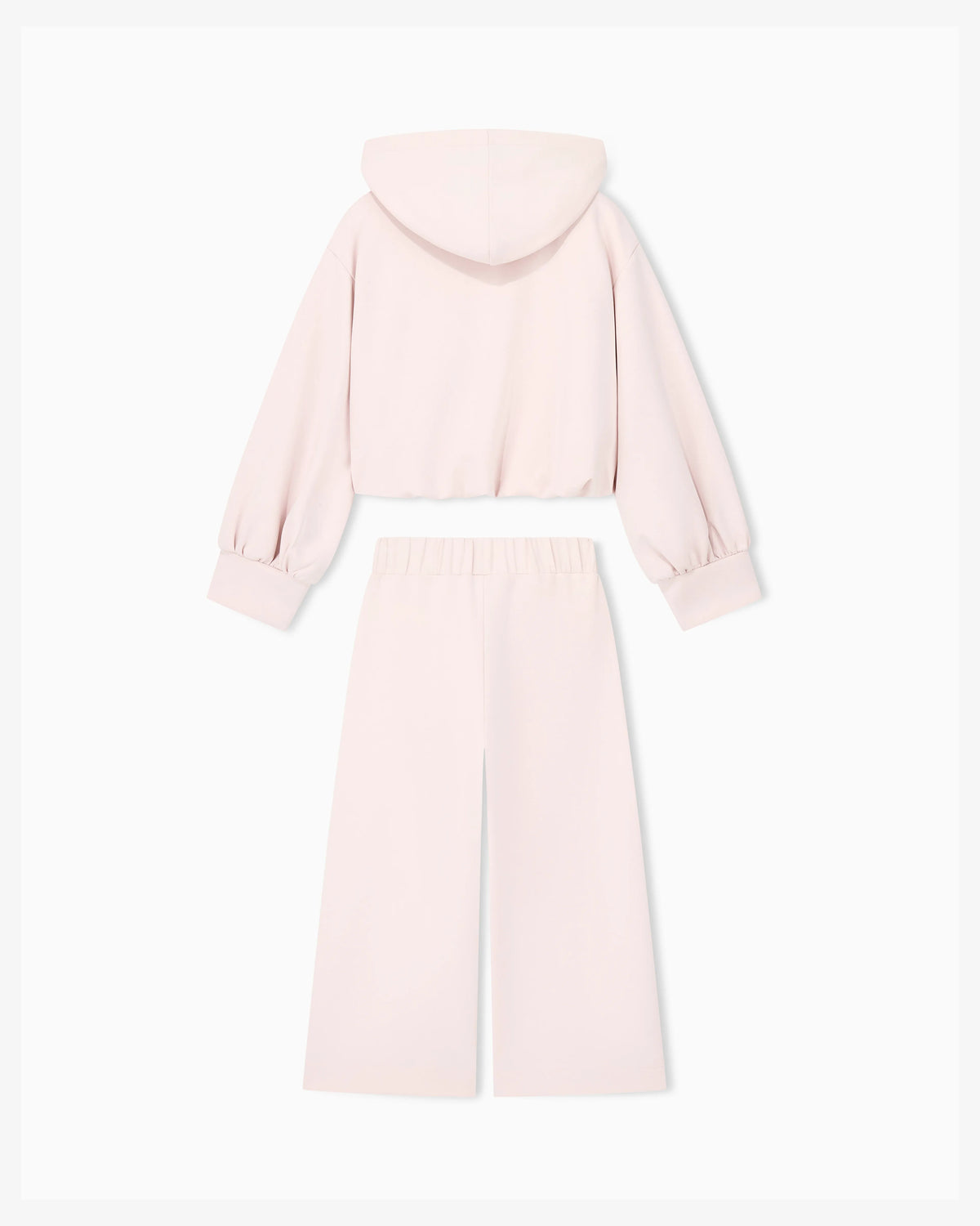 Jersey tracksuit with a full zip hoodie and wide-leg pants
