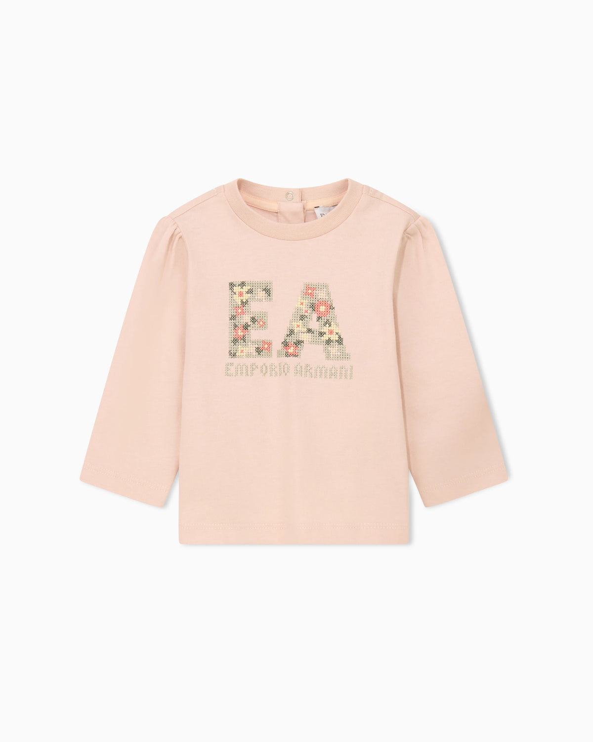 Baby t-shirt in heavy cotton jersey with floral pattern