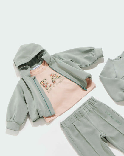 Baby t-shirt in heavy cotton jersey with floral pattern
