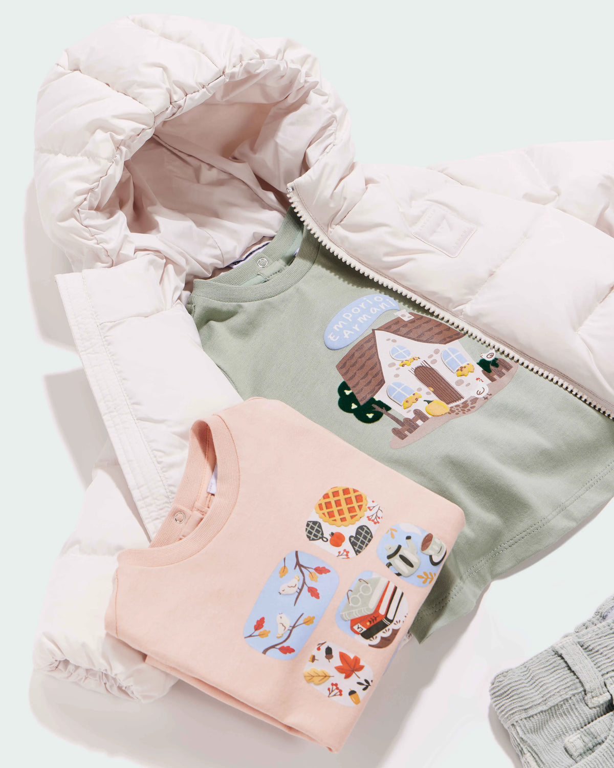 Long-sleeve cotton jersey T-shirt with a house illustration