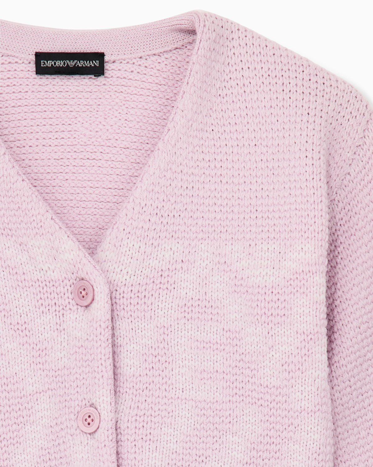 Cardigan in textured knit with a V-neck