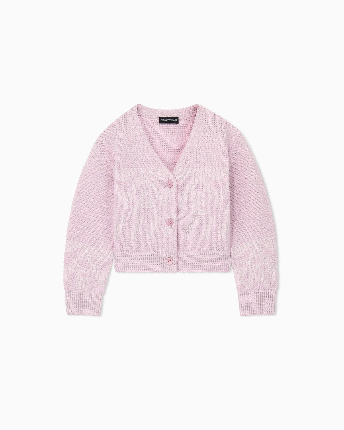 Cardigan in textured knit with a V-neck