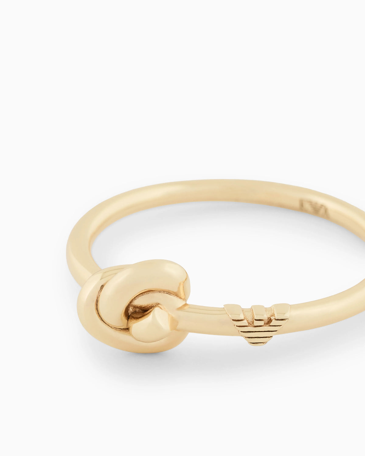 Yellow Gold-Tone Sterling Silver Knot Ring