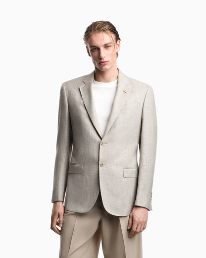 Single-breasted jacket in textured fabric