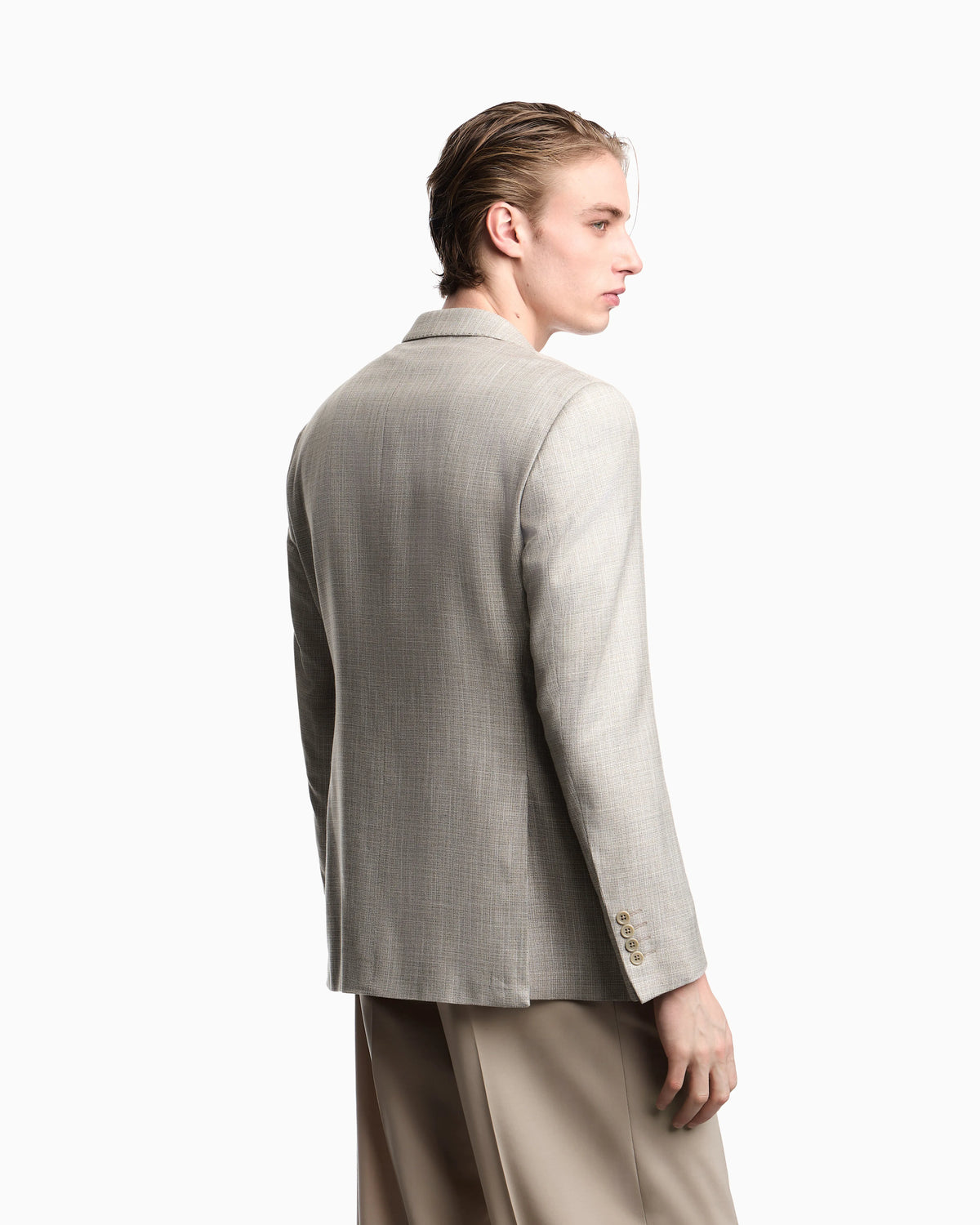 Single-breasted jacket in textured fabric