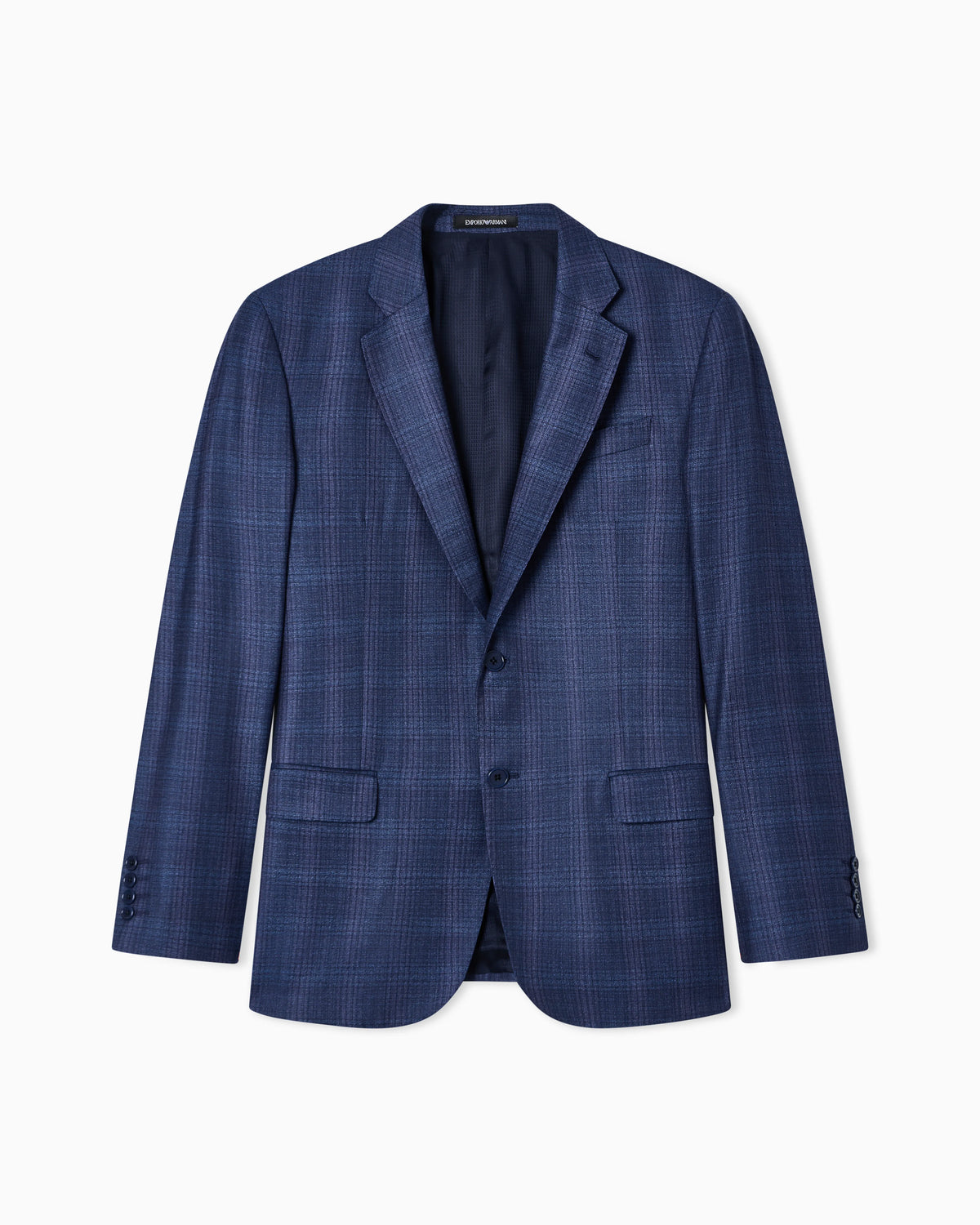 Single-breasted jacket in virgin wool pattern check