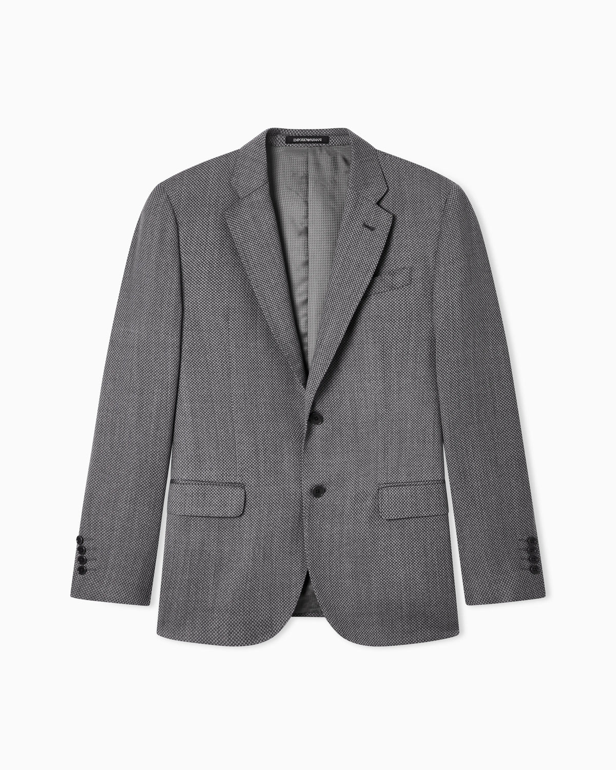 Single-breasted jacket in virgin wool piqué