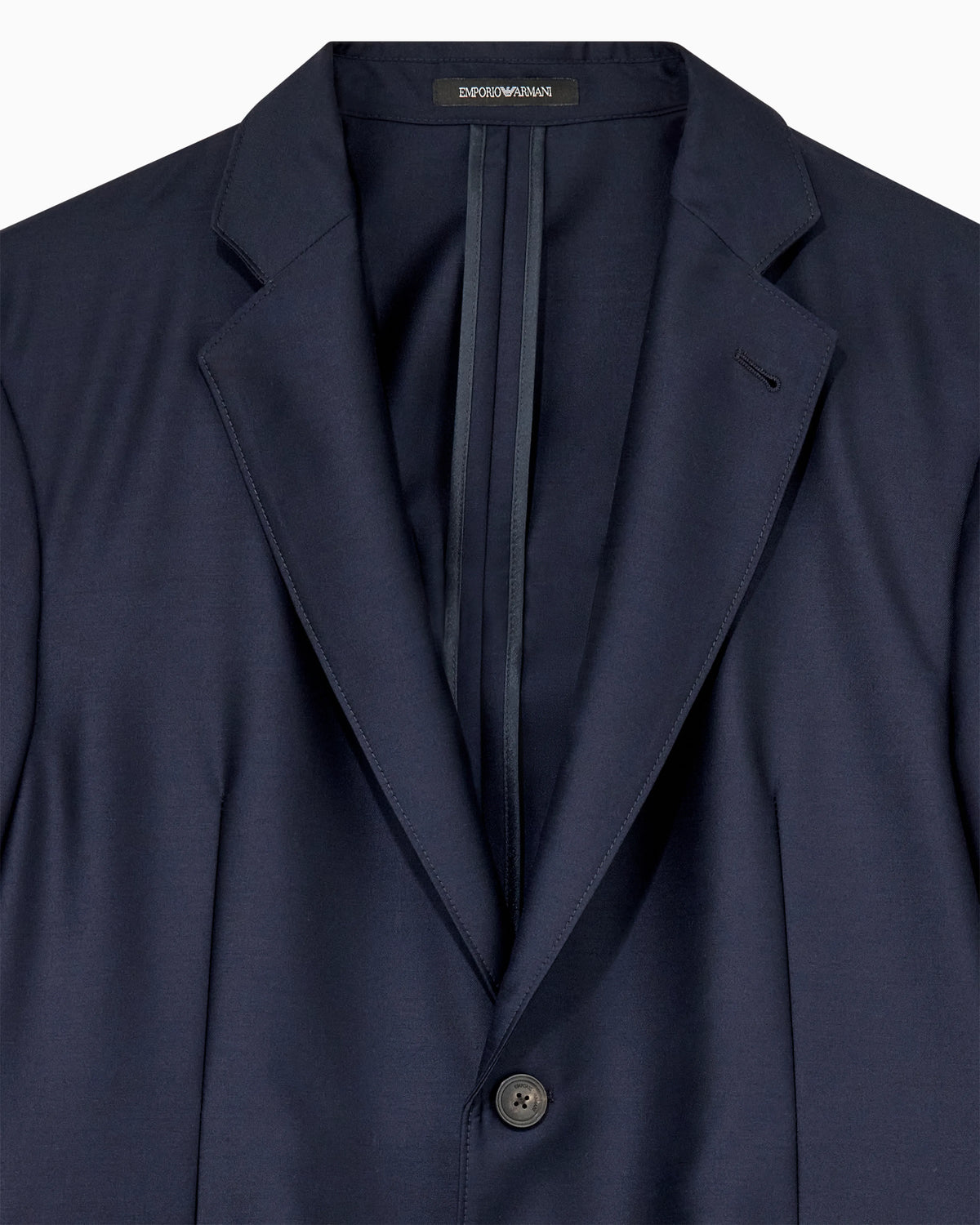 Single-breasted blazer in virgin wool and silk satin