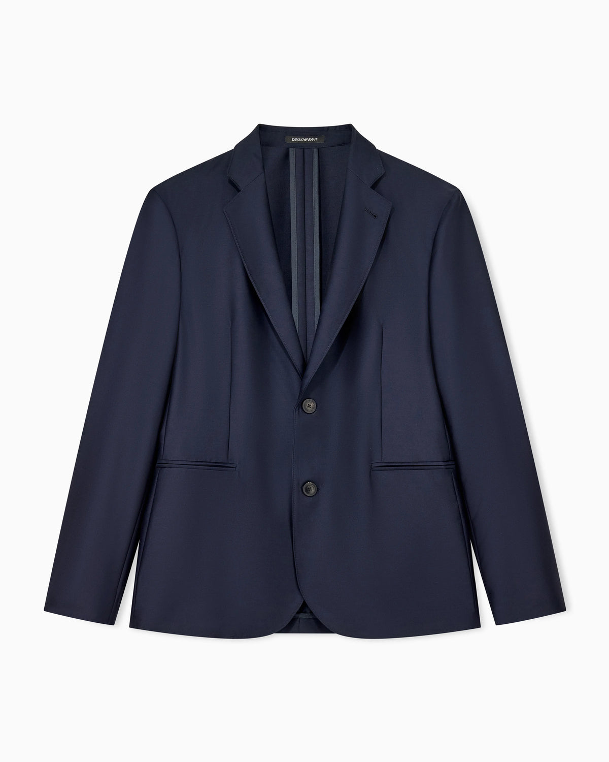 Single-breasted blazer in virgin wool and silk satin