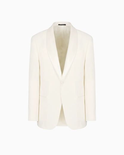 Shawl-collar jacket with satin lapels