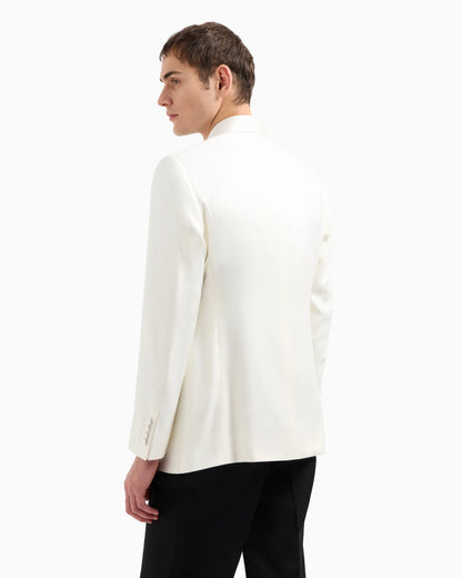 Shawl-collar jacket with satin lapels