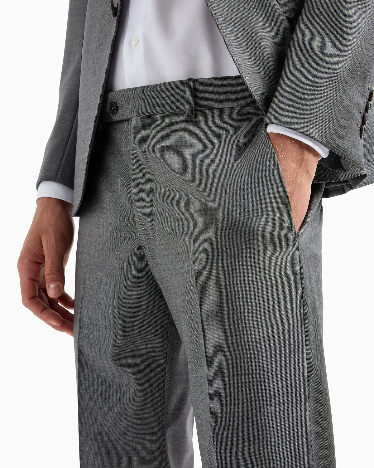Single-breasted suit in a silky-finish grisaille