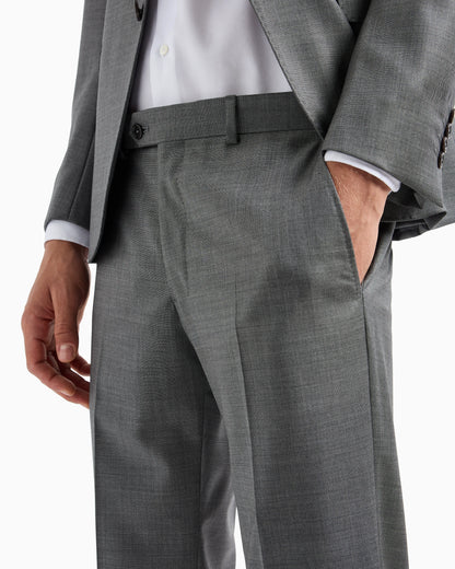 Single-breasted suit in a silky-finish grisaille