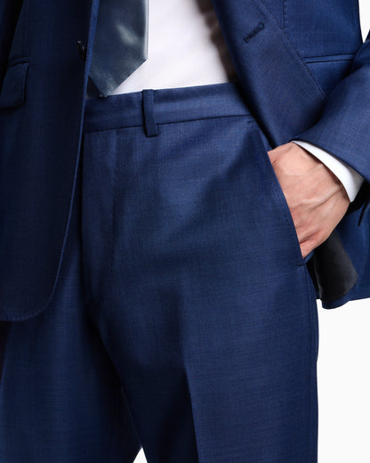 Single breasted suit in virgin wool grisaille
