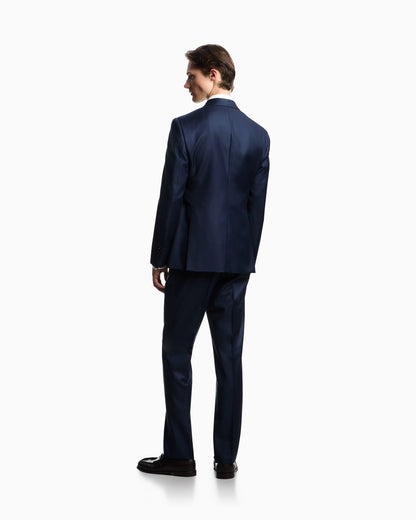 Single breasted suit in virgin wool grisaille
