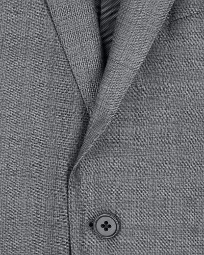 Lined suit in virgin wool with basket weave effect