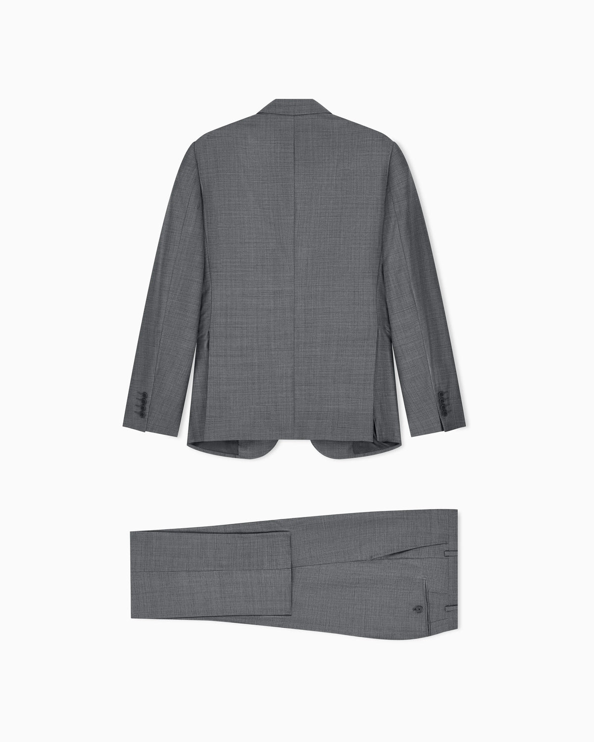 Lined suit in virgin wool with basket weave effect