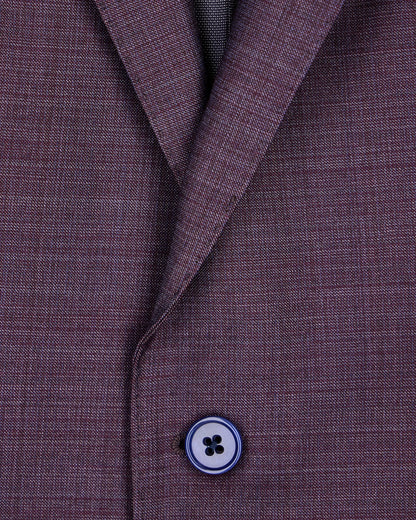 Lined suit in virgin wool with basket weave effect