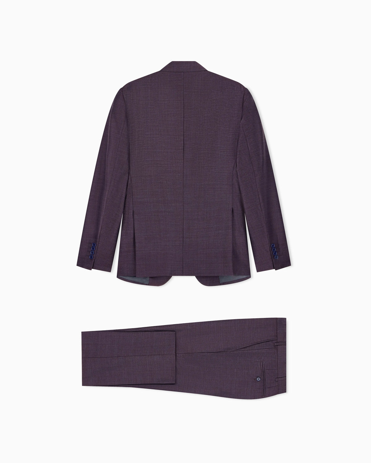 Lined suit in virgin wool with basket weave effect