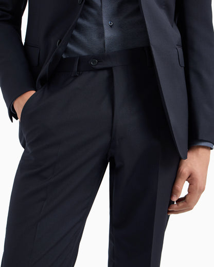 Slim-fit, single-breasted suit in tone-on-tone micro-striped virgin wool