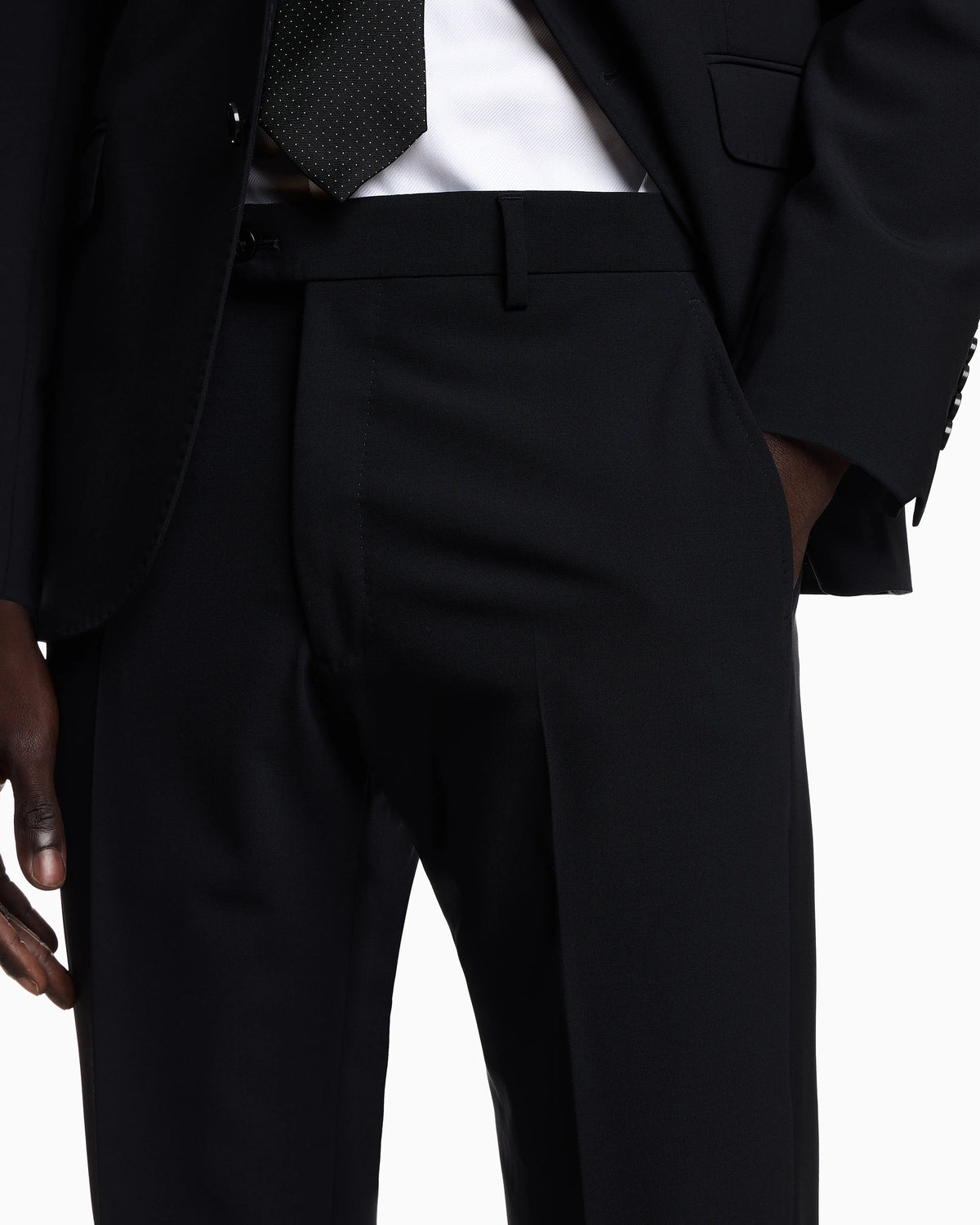 Single-breasted suit in two-way stretch, tropical light wool canvas