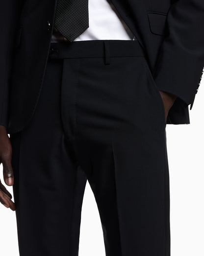 Single-breasted suit in two-way stretch, tropical light wool canvas