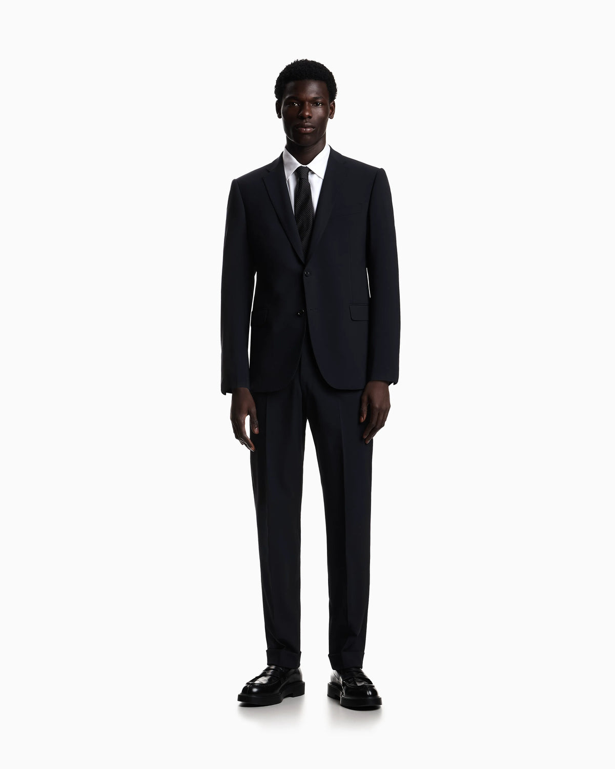 Single-breasted suit in two-way stretch, tropical light wool canvas