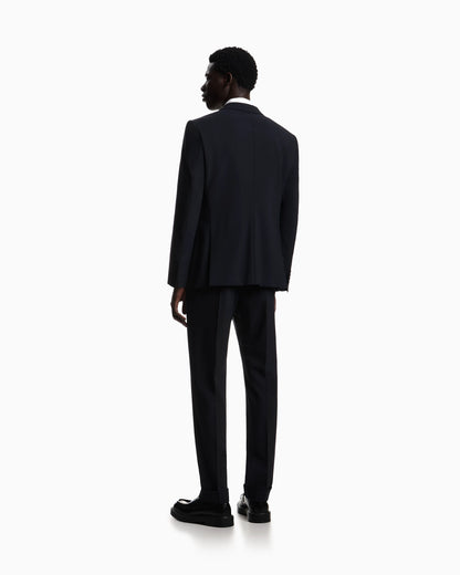 Single-breasted suit in two-way stretch, tropical light wool canvas
