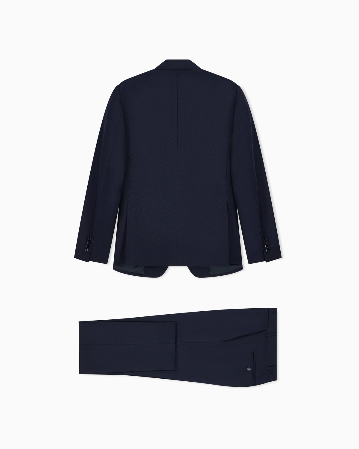Lined suit in virgin wool with a micro design